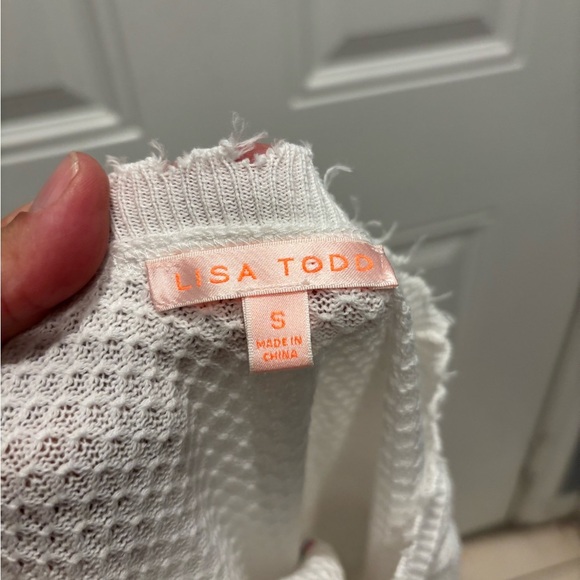 Lisa Todd white Heart Crew Neck Sweater - Picture 4 of 4